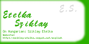 etelka sziklay business card